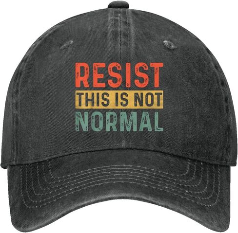 Resist This is NOT Normal Hats for Men Stylish Washed Distressed Baseball Cap in Saudi Arabia