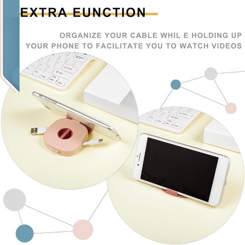 9 Pieces Retractable Cable Management Charging Cord Organizer Phone Cord Holder Retractable Cable Reels Small Case for USB Cable Headset Cord Mouse Wire Charger Cable (Multi Color) in Kuwait