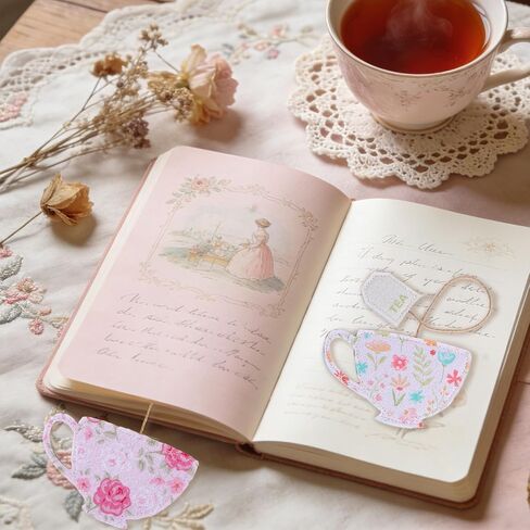 6 Pcs Tea Bag Bookmark – Unique Handmade Felt Bookmarks Gift for Book Lovers, Women, Teachers, and Mother's Day in Kuwait