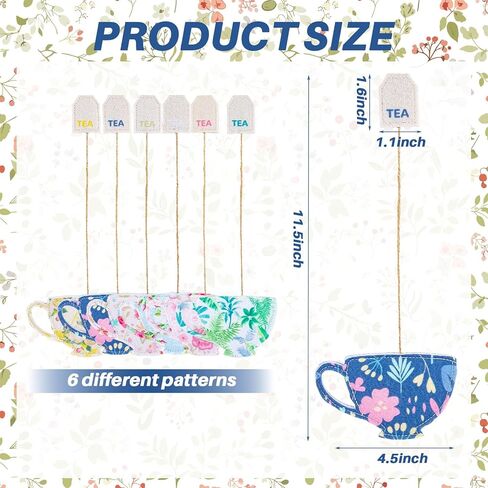 6 Pcs Tea Bag Bookmark – Unique Handmade Felt Bookmarks Gift for Book Lovers, Women, Teachers, and Mother's Day in Kuwait