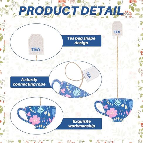 6 Pcs Tea Bag Bookmark – Unique Handmade Felt Bookmarks Gift for Book Lovers, Women, Teachers, and Mother's Day in Kuwait