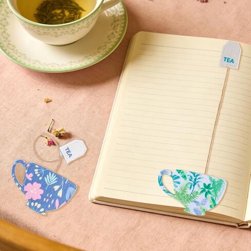 6 Pcs Tea Bag Bookmark – Unique Handmade Felt Bookmarks Gift for Book Lovers, Women, Teachers, and Mother's Day in Kuwait