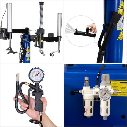 WEIZE 110V 2.0 HP مغير الإطارات وموازن العجلات، 10 بوصة - 24 بوصة آلة تغيير الإطارات بخرز الهواء مع أذرع مساعدة مزدوجة، لتغيير الإطارات، تركيب الإطارات والموازنة in Saudi Arabia