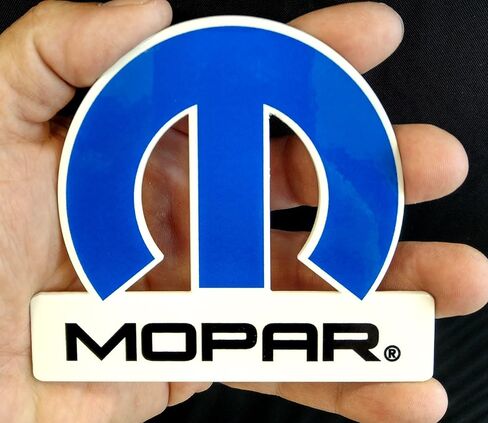 مغناطيس معدني مقطوع بشعار Mopar Blue Omega (مغناطيس - 4 بوصة × 3.6 بوصة) in Kuwait