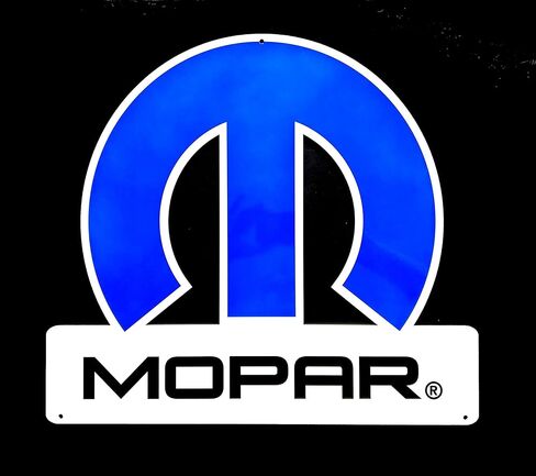 مغناطيس معدني مقطوع بشعار Mopar Blue Omega (مغناطيس - 4 بوصة × 3.6 بوصة) in Kuwait