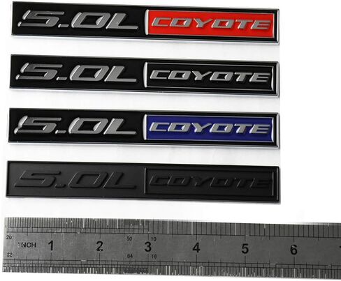 2 Pack 5.0L Coyote Emblems Decal 3D Badge V8 Engine Trunk Sticker Replacement for Mustang & F150 (Chrome/Blue) in Kuwait