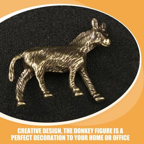 Didiseaon 2pcs Brass Donkey Animal Figurine, Mini Metal Statue Desktop Decor, Micro Landscape Terrarium Ornament Photo Prop for Home Office in Saudi Arabia