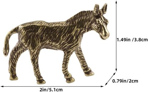 Didiseaon 2pcs Brass Donkey Animal Figurine, Mini Metal Statue Desktop Decor, Micro Landscape Terrarium Ornament Photo Prop for Home Office in Saudi Arabia