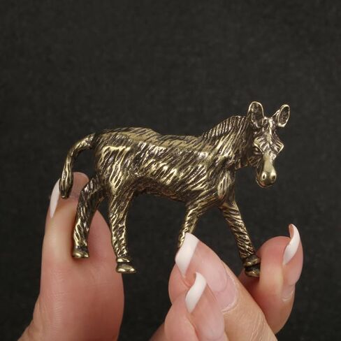Didiseaon 2pcs Brass Donkey Animal Figurine, Mini Metal Statue Desktop Decor, Micro Landscape Terrarium Ornament Photo Prop for Home Office in Saudi Arabia