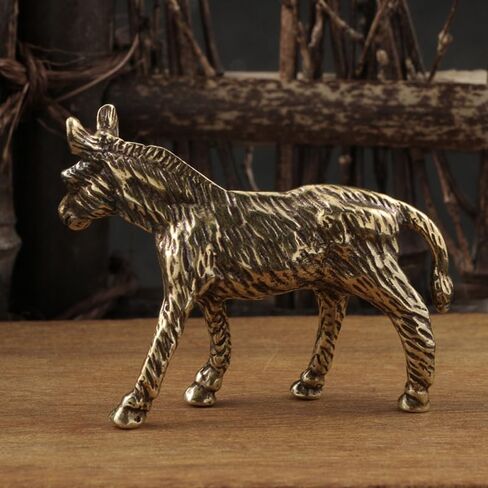 Didiseaon 2pcs Brass Donkey Animal Figurine, Mini Metal Statue Desktop Decor, Micro Landscape Terrarium Ornament Photo Prop for Home Office in Saudi Arabia