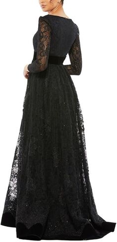 Lace Wrap Dress with Long Sleeves by Mac Duggal in Saudi Arabia