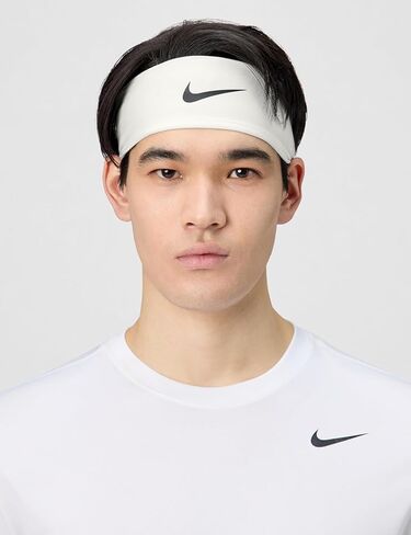 Nike Unisex Dri-Fit Fury Classic Headband One Size White/Black in Saudi Arabia