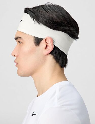 Nike Unisex Dri-Fit Fury Classic Headband One Size White/Black in Saudi Arabia