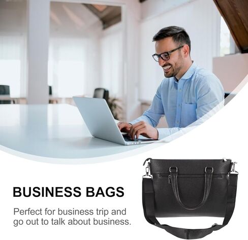 ARTIBETTER Business Laptop Bag Men’s Portable Pu Leather Briefcase Single-shoulder Storage Bag for Business Travel and Office Use Black in Saudi Arabia