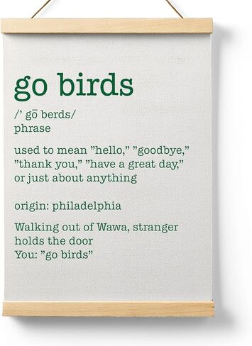 Football Go Birds Definition Wooden Poster Hanger Frame 12.5x17 Inch,Go Birds Poster Hanger Frame,Motivational Wooden Hanging Wall Art Decor for Home Room in Saudi Arabia