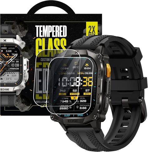 CARBINOX Tempered Glass Screen Protector Compatible Smartwatches - High Transparency, Anti Scratch, High Sensitivity, Bubble Free (2 Pack) Blaze S in Kuwait