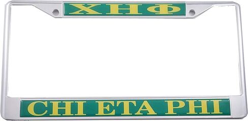 Chi ETA Phi Domed License Plate Frame [Silver - Car/Truck] - ID#20797 in Kuwait