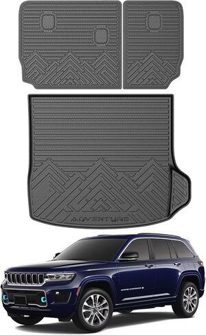 Mixsuper Cargo Liner for Nissan Rogue 2021-2024, Cargo Mat for Rogue Accessories All Weather Rear Trunk Mat and Backrest Mat Black in Kuwait