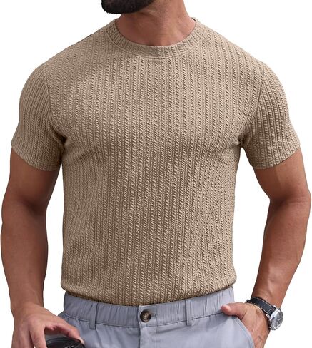 Sailwind Men’s Knit T Shirt Short Sleeve Crewneck Textured Casual Summer Knitted Pullover Tee in Saudi Arabia