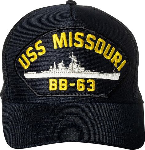 Artisan Owl United States Navy USS Missouri BB-63 Battleship Emblem Patch Hat – Adjustable Baseball Cap (Navy Blue) in Saudi Arabia