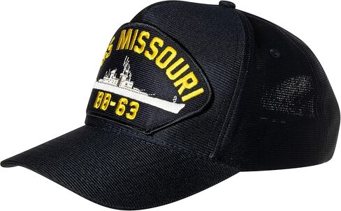Artisan Owl United States Navy USS Missouri BB-63 Battleship Emblem Patch Hat – Adjustable Baseball Cap (Navy Blue) in Saudi Arabia