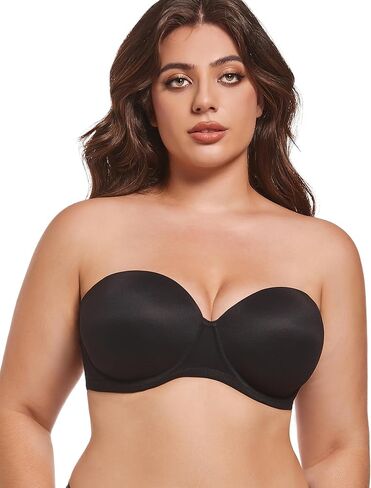 Lusait Strapless Bra Push Up Full Figure Underwired Convertible Multiway Beauty Back Bras for Women in Kuwait