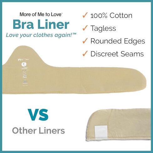 Soft, Moisture Absorbent Bra Liner (Natural Material: 100% Cotton) - No Tags, No Seams, No Discomfort (XL, Beige, 6-Pack) in Saudi Arabia