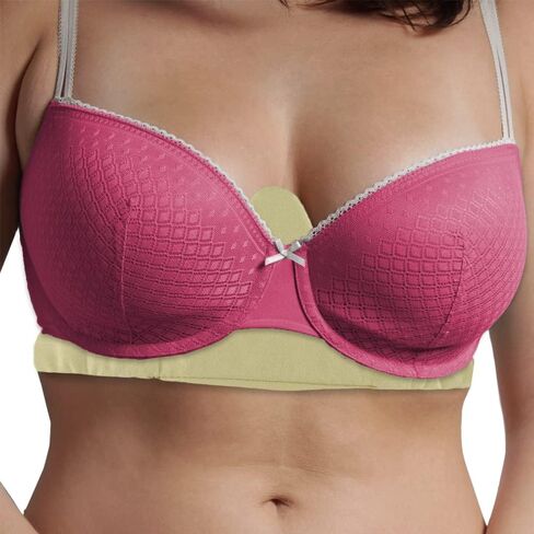 Soft, Moisture Absorbent Bra Liner (Natural Material: 100% Cotton) - No Tags, No Seams, No Discomfort (XL, Beige, 6-Pack) in Saudi Arabia