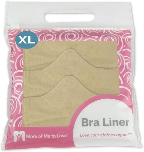 Soft, Moisture Absorbent Bra Liner (Natural Material: 100% Cotton) - No Tags, No Seams, No Discomfort (XL, Beige, 6-Pack) in Saudi Arabia