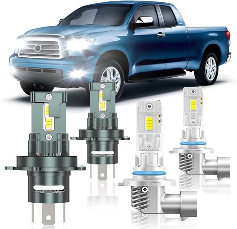 متوافق مع مصابيح الضباب Toyota Tundra 2000-2006، مجموعة مصابيح الضباب ذات الشعاع العالي والمنخفض، 800% فائقة السطوع 6000K أبيض بارد، التوصيل والتشغيل، عبوة من 4 قطع in Kuwait