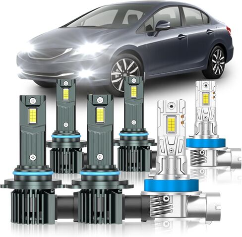 Compatible with Toyota Tundra 2000-2006 Fog Bulbs, High&Low Beam Fog Light Bulbs Combo, 800% Super Bright 6000K Cool White, Plug and Play, Pack of 4 in Kuwait