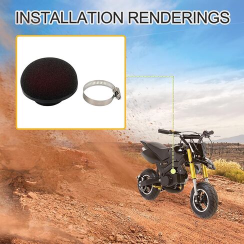 GOOFIT Universal 38mm 2-stroke Engine mini circular sponge black air filter Replacement for Pocket Bike Mini Moto Scooter in Saudi Arabia