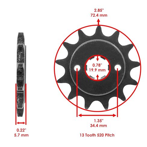 Caltric Golden O-Ring Drive Chain & Sprocket Kit Compatible with Honda CRF150F 2006-2017 in Saudi Arabia