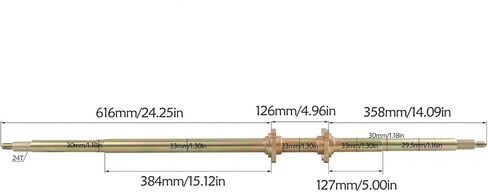 44" Rear Axle Shaft Kit with Chain Sprocket Brake Disc Pillow Block Wheel Hub for ATV Quad Go Kart Golf Cart in Kuwait
