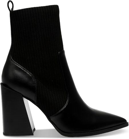 Wild Pair Womens Trinityy Faux Leather Ankle Booties Black 8.5 Medium (B,M) in Kuwait