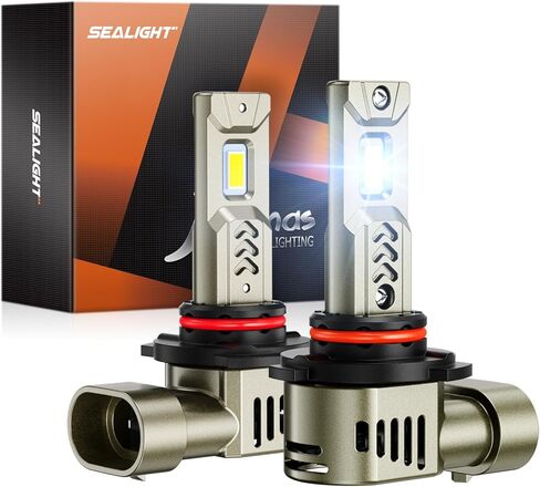 SEALIGHT 9005 Bulbs, 9005 Driving Bulb 34000LM Super Bright 6500K Cool White, L2S Real 1:1 Stock Size Easy Plug-N-Play, IP68 Waterproof HB3/9005 Fog Lights, Pack of 2 in Kuwait