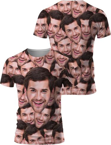 Custom T Shirts for Men Design Your Own Add Text/Photo/Logo Customized Shirts for Men Printed Front/Back in Saudi Arabia