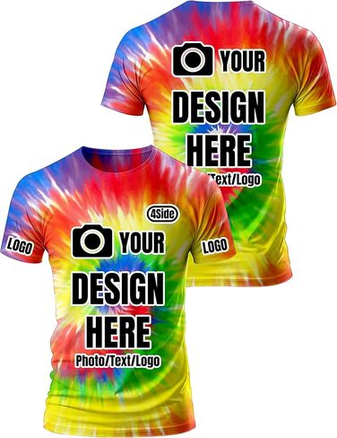 Custom T Shirts for Men Design Your Own Add Text/Photo/Logo Customized Shirts for Men Printed Front/Back in Saudi Arabia