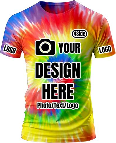Custom T Shirts for Men Design Your Own Add Text/Photo/Logo Customized Shirts for Men Printed Front/Back in Saudi Arabia