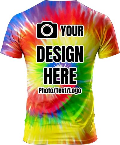 Custom T Shirts for Men Design Your Own Add Text/Photo/Logo Customized Shirts for Men Printed Front/Back in Saudi Arabia