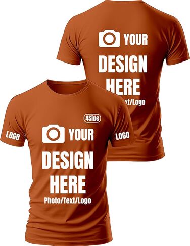Custom T Shirts for Men Design Your Own Add Text/Photo/Logo Customized Shirts for Men Printed Front/Back in Saudi Arabia