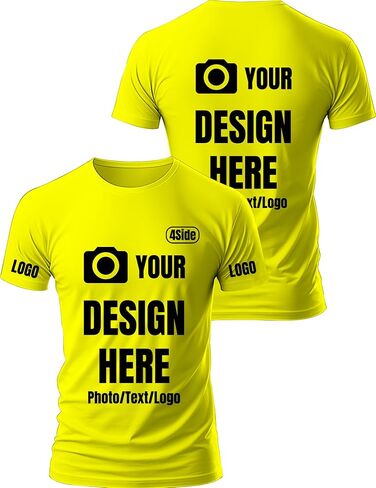 Custom T Shirts for Men Design Your Own Add Text/Photo/Logo Customized Shirts for Men Printed Front/Back in Saudi Arabia