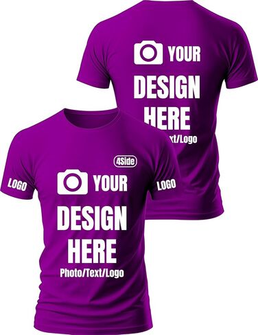 Custom T Shirts for Men Design Your Own Add Text/Photo/Logo Customized Shirts for Men Printed Front/Back in Saudi Arabia