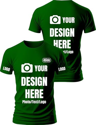 Custom T Shirts for Men Design Your Own Add Text/Photo/Logo Customized Shirts for Men Printed Front/Back in Saudi Arabia