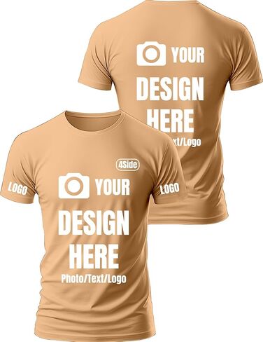Custom T Shirts for Men Design Your Own Add Text/Photo/Logo Customized Shirts for Men Printed Front/Back in Saudi Arabia