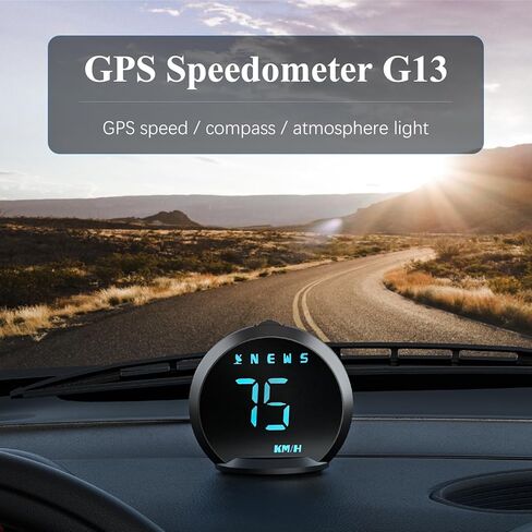عداد السرعة GPS G13، شاشة عرض رأسية للسيارات ذات السرعة ميلا في الساعة، اتجاه قيادة البوصلة، تذكير القيادة بالتعب، عداد رحلة إنذار السرعة الزائدة، لجميع المركبات in Kuwait