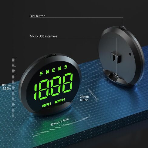 عداد السرعة GPS G13، شاشة عرض رأسية للسيارات ذات السرعة ميلا في الساعة، اتجاه قيادة البوصلة، تذكير القيادة بالتعب، عداد رحلة إنذار السرعة الزائدة، لجميع المركبات in Kuwait