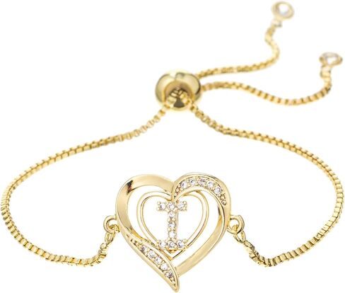 14K الذهب الأبيض مطلي الأولي سوار على شكل قلب للنساء الزركون البطانة القلب الأولي أساور ساحرة قابل للتعديل الحد الأدنى مجوهرات in Kuwait