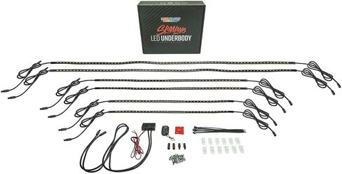 LEDGlow 6pc Green Flexible Truck Slimline LED Underbody Underglow Accent Neon Lighting Kit - 4 Unique Patterns - Water Resistant, Low Profile Tubes - Includes Control Box & Remote in Saudi Arabia