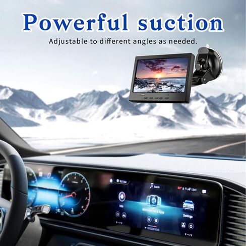 حامل شاشة كاميرا احتياطية للسيارة، دعامة تثبيت على الزجاج الأمامي، حامل كاميرا قابل للتعديل - حامل شاشة للكاميرات العكسية للسيارات in Kuwait